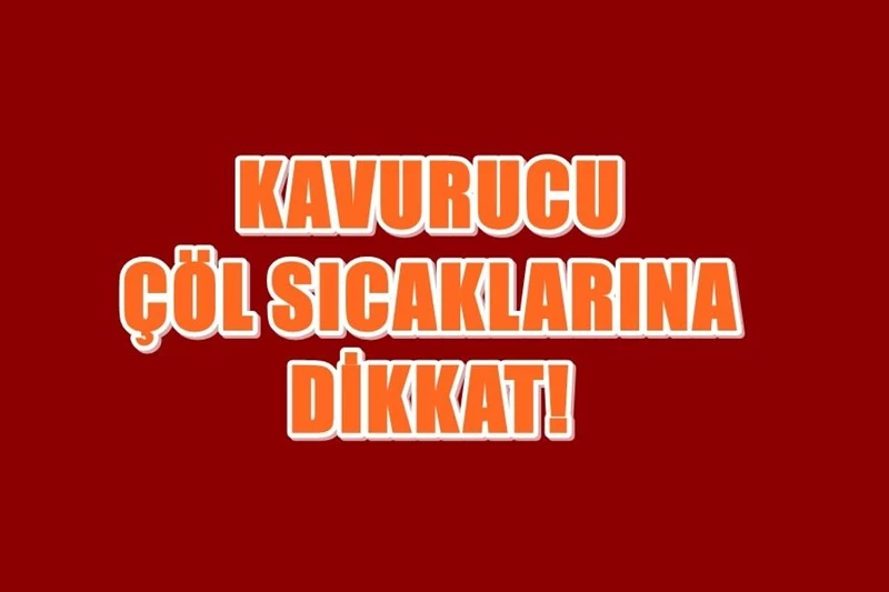 KAVURUCU ÇÖL SICAKLARINA DİKKAT!
